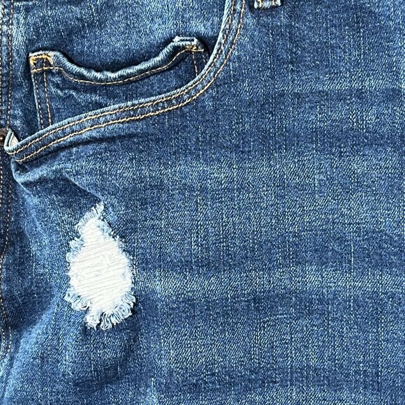 Old Navy Boyfriend Denim Shorts Size 30 Plus Blue Distressed Stretch Jean - Picture 5 of 7